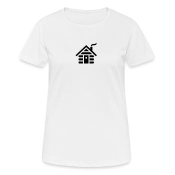 Chalet avec de la fumée (noir) - T-shirt respirant Femme - blanc - Devant - AI Model Female 172 dark (172cm)
