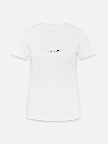 Herzschlag Kuh - Frauen T-Shirt atmungsaktiv - Weiß