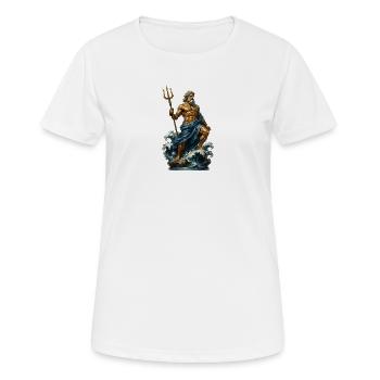 Poséidon : Roi des vagues en mer - T-shirt respirant Femme - blanc - Devant - AI Model Female 172 dark (172cm)