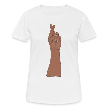 On croise les doigts, Vintage Bonne chance Espoir - T-shirt respirant Femme - blanc - Devant - AI Model Female 172 dark (172cm)