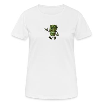 Cahier d’argent vert avec un sourire - T-shirt respirant Femme - blanc - Devant - AI Model Female 172 dark (172cm)