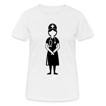 Krankenschwester Doktor - Frauen T-Shirt atmungsaktiv - Weiß - Vorne - AI Model Female 172 dark (172cm)