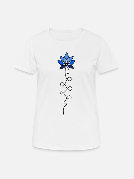 Unalome Lotus - Frauen T-Shirt atmungsaktiv - Weiß