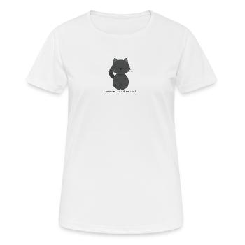 Frühmorgens noch wach Katze Schlafstörungen - Frauen T-Shirt atmungsaktiv - Weiß - Vorne - AI Model Female 172 dark (172cm)