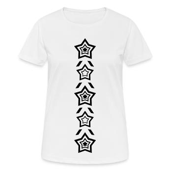Rangée d’étoiles - T-shirt respirant Femme - blanc - Devant - AI Model Female 172 dark (172cm)