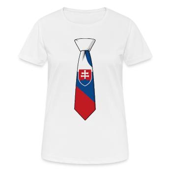 Cravate Slovénie – Conception du drapeau - T-shirt respirant Femme - blanc - Devant - AI Model Female 172 dark (172cm)
