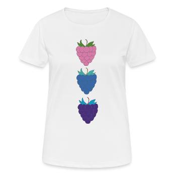 himbeeren dreifarbig - Frauen T-Shirt atmungsaktiv - Weiß - Vorne - AI Model Female 172 dark (172cm)