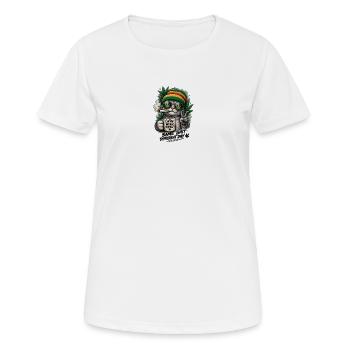 Rasta Cat Coffee Weed Repeat - T-shirt respirant Femme - blanc - Devant - AI Model Female 172 dark (172cm)