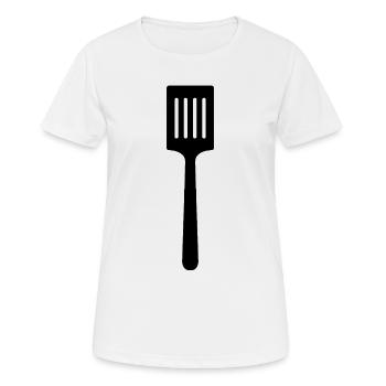 Spatule de cuisine - T-shirt respirant Femme - blanc - Devant - AI Model Female 172 dark (172cm)