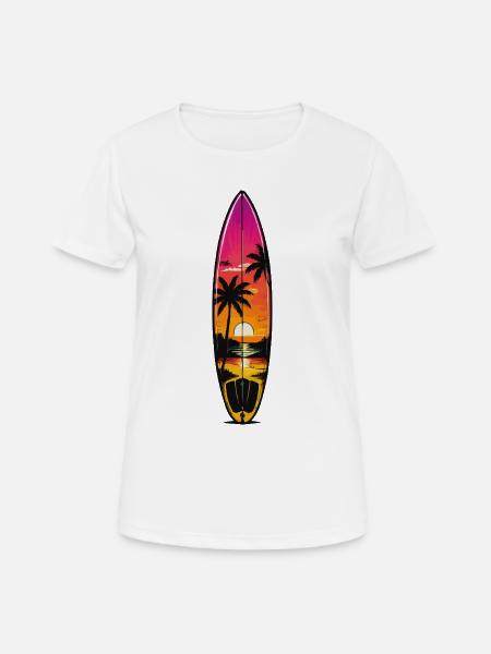 Édition Sunset Surfboard - T-shirt respirant Femme - blanc