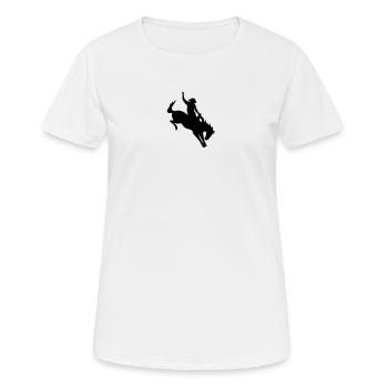 Rodeo Riding on a wild horse - Women's Breathable T-Shirt - white - Front - AI Model Female 172 dark (172cm)