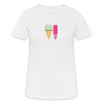 Ich mag Eis - Frauen T-Shirt atmungsaktiv - Weiß - Vorne - AI Model Female 172 dark (172cm)