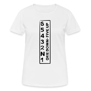one down five up - Frauen T-Shirt atmungsaktiv - Weiß - Vorne - AI Model Female 172 dark (172cm)