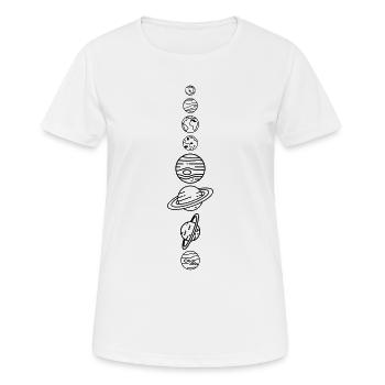 Planètes du système solaire – Espace du système solaire - T-shirt respirant Femme - blanc - Devant - AI Model Female 172 dark (172cm)