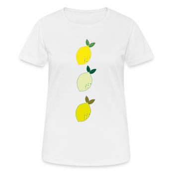 Drei Zitronen Handillustration - Frauen T-Shirt atmungsaktiv - Weiß - Vorne - AI Model Female 172 dark (172cm)