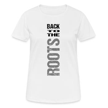 Retour aux sources - T-shirt respirant Femme - blanc - Devant - AI Model Female 172 dark (172cm)