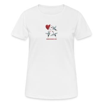 Herzensbrecher Herz Storch Design - Frauen T-Shirt atmungsaktiv - Weiß - Vorne - AI Model Female 172 dark (172cm)