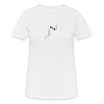 Minimalistischer Candlestick-Chart-Handel an der Börse - Frauen T-Shirt atmungsaktiv - Weiß - Vorne - AI Model Female 172 dark (172cm)