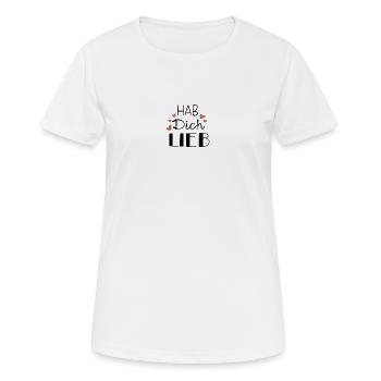 Hab dich lieb - Frauen T-Shirt atmungsaktiv - Weiß - Vorne - AI Model Female 172 dark (172cm)