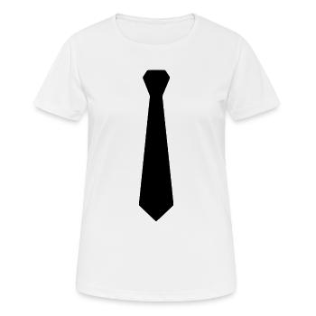 Krawatte - Frauen T-Shirt atmungsaktiv - Weiß - Vorne - AI Model Female 172 dark (172cm)