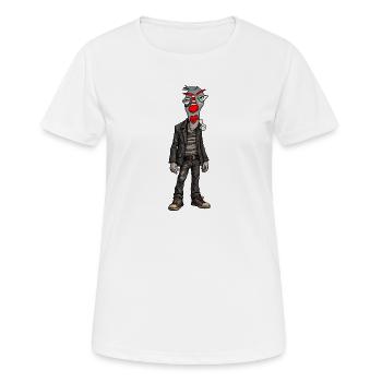 Urbaner Clown im Lederlook - Frauen T-Shirt atmungsaktiv - Weiß - Vorne - AI Model Female 172 dark (172cm)