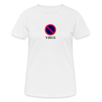 Interdit aux virus - T-shirt respirant Femme - blanc - Devant - AI Model Female 172 dark (172cm)