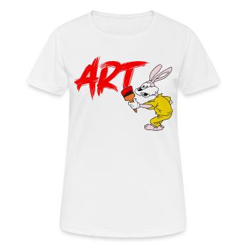 Serge le Lapin artiste - T-shirt respirant Femme - blanc - Devant - AI Model Female 172 dark (172cm)