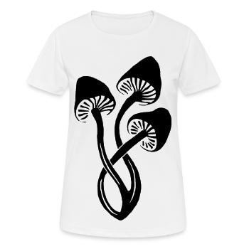 Trio de champignons noirs - T-shirt respirant Femme - blanc - Devant - AI Model Female 172 dark (172cm)