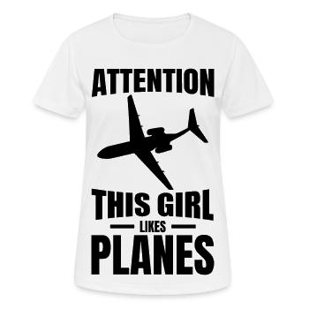 Aircraft observer - Women's Breathable T-Shirt - white - Front - AI Model Female 172 dark (172cm)