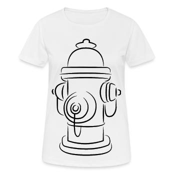 Croquis de bouche d’incendie - T-shirt respirant Femme - blanc - Devant - AI Model Female 172 dark (172cm)