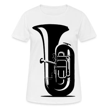 Tuba Drawing - Women's Breathable T-Shirt - white - Front - AI Model Female 172 dark (172cm)