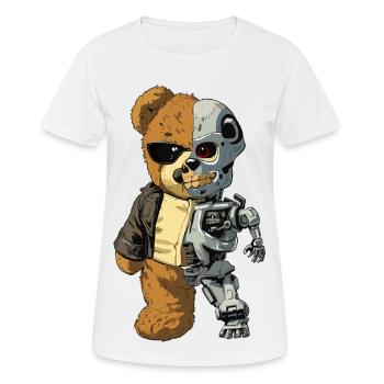 Bear Robot Cyborg - Women's Breathable T-Shirt - white - Front - AI Model Female 172 dark (172cm)