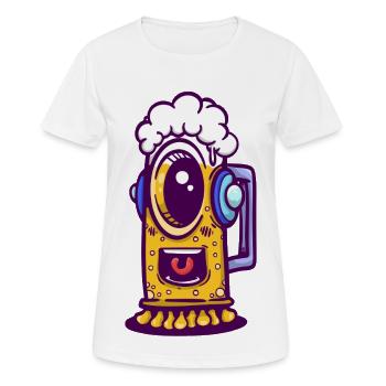 Ojo Coffee Maker with Headphones - Women's Breathable T-Shirt - white - Front - AI Model Female 172 dark (172cm)