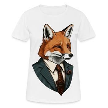 Fuchs im Anzug - Frauen T-Shirt atmungsaktiv - Weiß - Vorne - AI Model Female 172 dark (172cm)