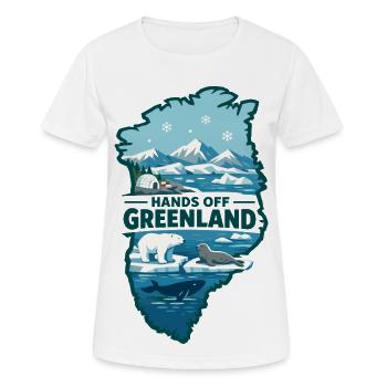 Pas les mains sur le Groenland - T-shirt respirant Femme - blanc - Devant - AI Model Female 172 dark (172cm)