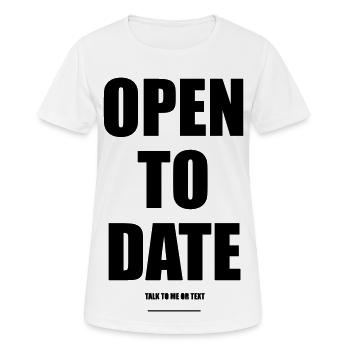Ouvert aux rendez-vous – Wear Words - T-shirt respirant Femme - blanc - Devant - AI Model Female 172 dark (172cm)