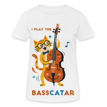 Bass-Katzen-Symphonie - Frauen T-Shirt atmungsaktiv - Weiß - Vorne - AI Model Female 172 dark (172cm)