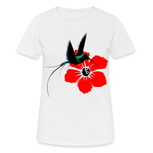 Kolibrie mit Blüte - Frauen T-Shirt atmungsaktiv
