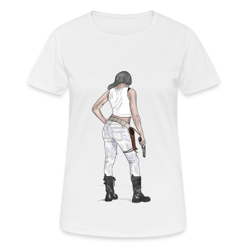 Mujer con pistola - Camiseta mujer transpirable