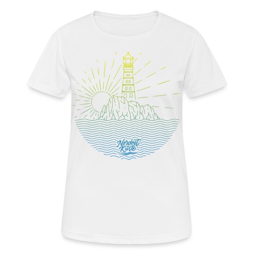 Leuchtturm mit Sonne am Meer - Frauen T-Shirt atmungsaktiv