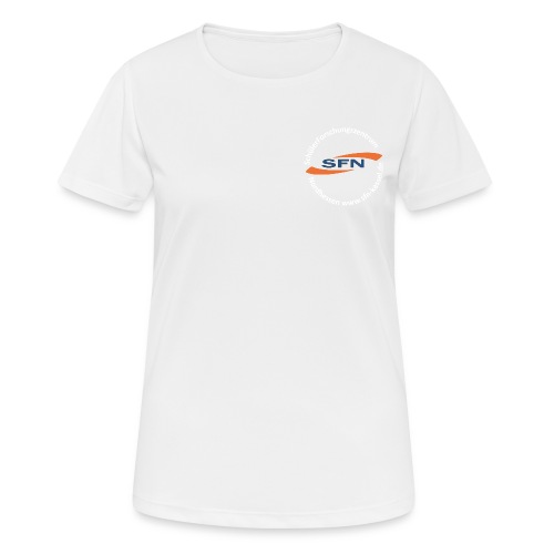 SFN Logo mit rundem Text in weiß - Frauen T-Shirt atmungsaktiv