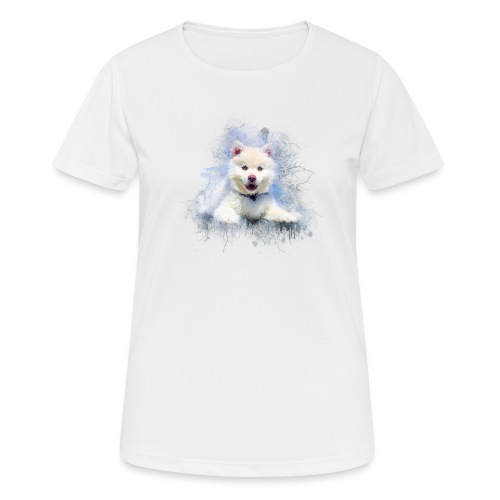 Siberian Husky White Cute Puppy -di- Wyll-Fryd - Maglietta da donna traspirante