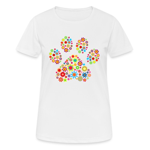 flower dog paw cat - T-shirt respirant Femme