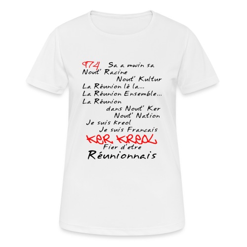 Kosement kreol - 974 La Réunion - T-shirt respirant Femme