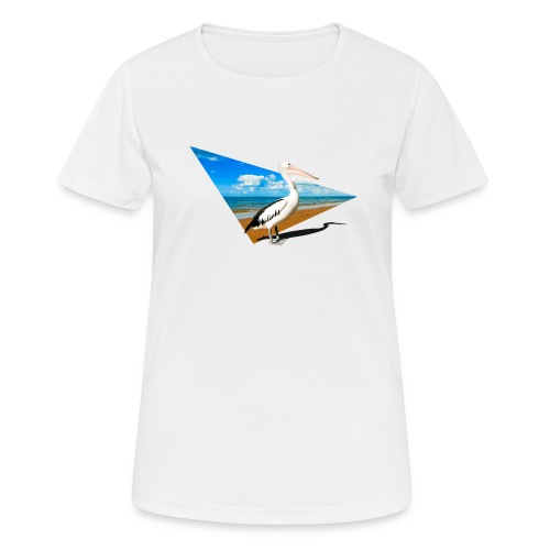 Pelikan am Strand mit dynamischer Form - Frauen T-Shirt atmungsaktiv