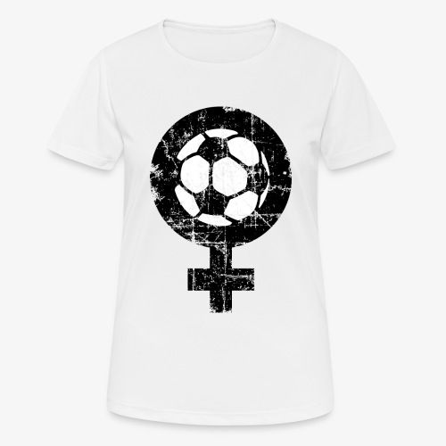 Frauenfussball Vintage zweifarbig - Frauen T-Shirt atmungsaktiv