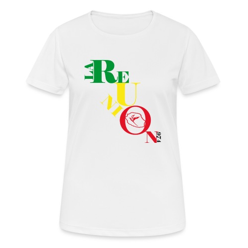 Ecriture Réunion + dessin Paille en queue - T-shirt respirant Femme