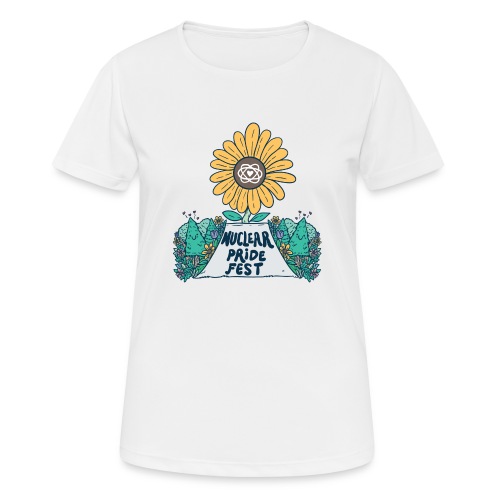hand drawn nuclear pride fest - Pustende T-skjorte for kvinner