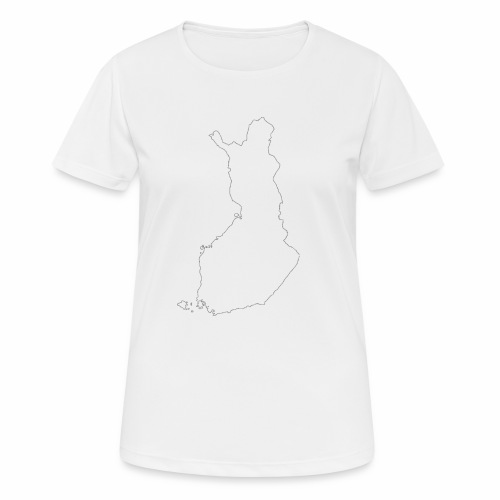 Suomen kartta - naisten tekninen t-paita
