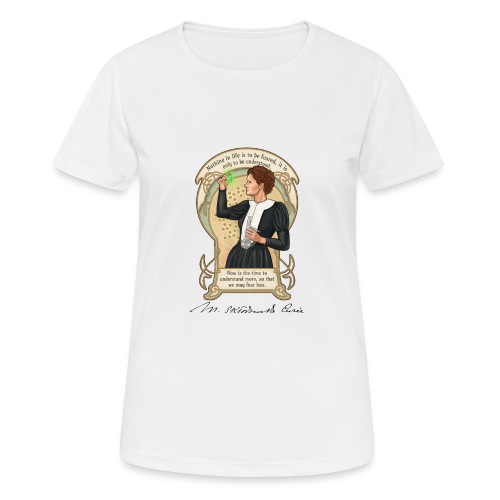 Marie Curie - Pustende T-skjorte for kvinner